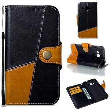 Retro Magnetic Stitching Wallet Flip Cover for Samsung Galaxy J3 2016 J320 - Black