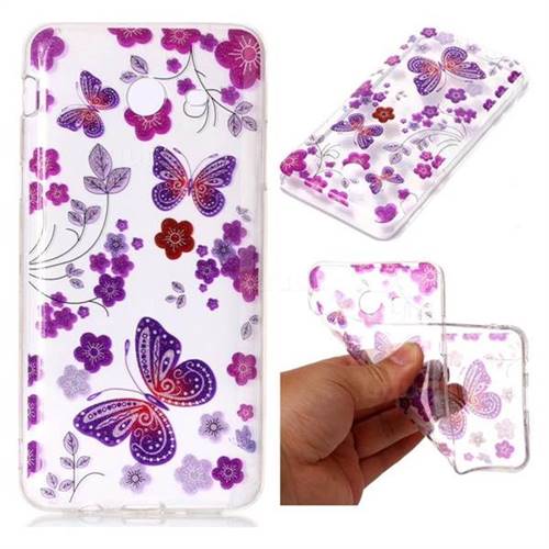 Safflower Butterfly Super Clear Soft TPU Back Cover for Samsung Galaxy J3 2017 Emerge US Edition