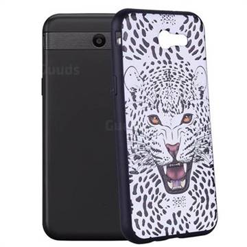 Snow Leopard 3D Embossed Relief Black Soft Back Cover for Samsung Galaxy J3 2017 Emerge US Edition