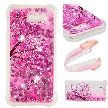 Pink Cherry Blossom Dynamic Liquid Glitter Sand Quicksand Star TPU Case for Samsung Galaxy J3 2017 Emerge US Edition