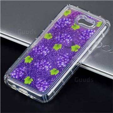 Purple Grape Glassy Glitter Quicksand Dynamic Liquid Soft Phone Case for Samsung Galaxy J3 2017 Emerge US Edition