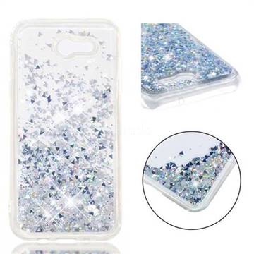 Dynamic Liquid Glitter Quicksand Sequins TPU Phone Case for Samsung Galaxy J3 2017 Emerge US Edition - Silver