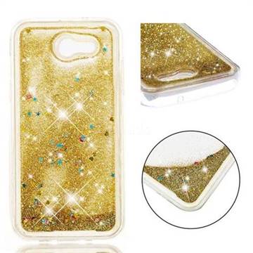 Dynamic Liquid Glitter Quicksand Sequins TPU Phone Case for Samsung Galaxy J3 2017 Emerge US Edition - Golden