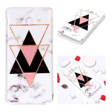 Inverted Triangle Black Soft TPU Marble Pattern Phone Case for Samsung Galaxy J3 2017 Emerge US Edition