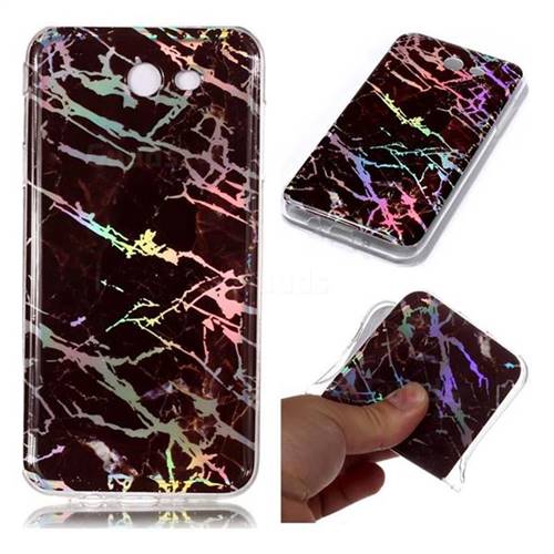 Black Brown Marble Pattern Bright Color Laser Soft TPU Case for Samsung Galaxy J3 2017 Emerge US Edition