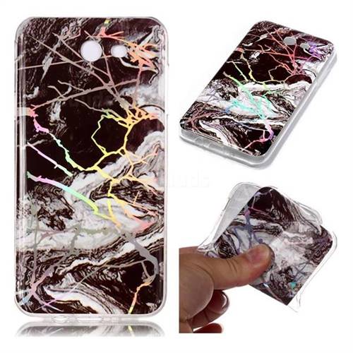 White Black Marble Pattern Bright Color Laser Soft TPU Case for Samsung Galaxy J3 2017 Emerge US Edition
