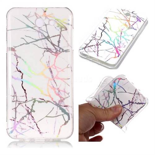 Color White Marble Pattern Bright Color Laser Soft TPU Case for Samsung Galaxy J3 2017 Emerge US Edition
