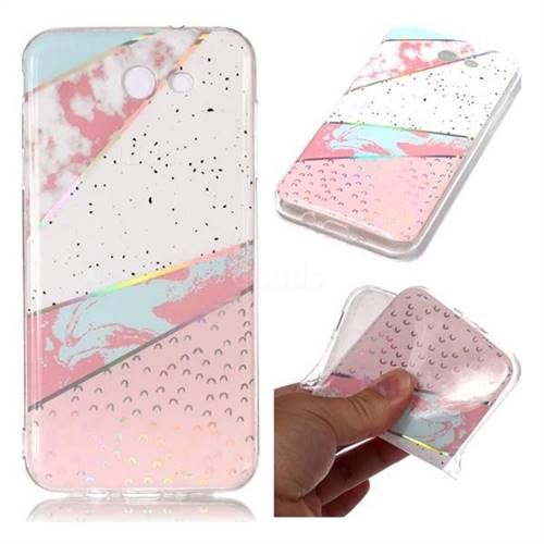 Matching Color Marble Pattern Bright Color Laser Soft TPU Case for Samsung Galaxy J3 2017 Emerge US Edition