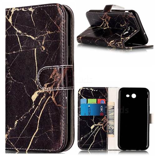 Black Gold Marble PU Leather Wallet Case for Samsung Galaxy J3 2017 Emerge