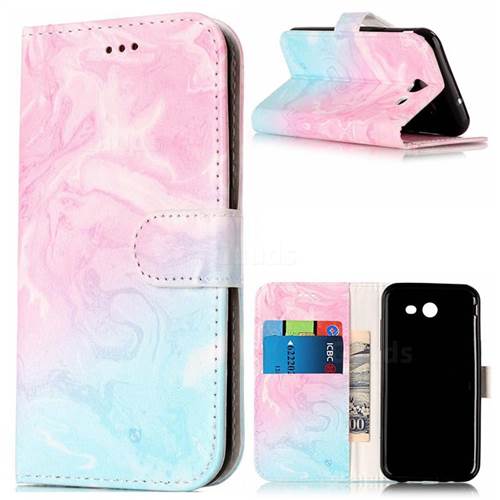 Pink Green Marble PU Leather Wallet Case for Samsung Galaxy J3 2017 Emerge