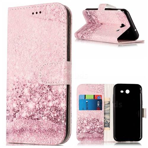 Glittering Rose Gold PU Leather Wallet Case for Samsung Galaxy J3 2017 Emerge
