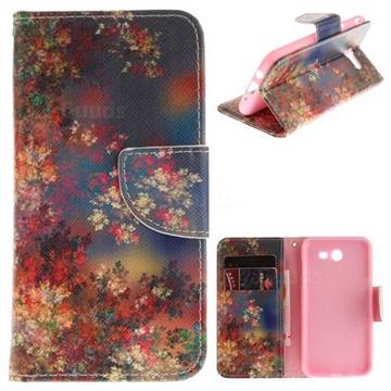 Colored Flowers PU Leather Wallet Case for Samsung Galaxy J3 2017 Emerge