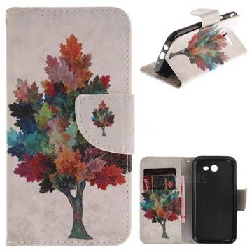 Colored Tree PU Leather Wallet Case for Samsung Galaxy J3 2017 Emerge