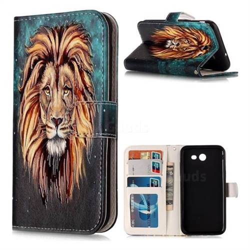 Ice Lion 3D Relief Oil PU Leather Wallet Case for Samsung Galaxy J3 2017 Emerge US Edition