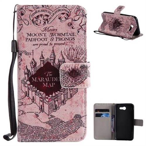 Castle The Marauders Map PU Leather Wallet Case for Samsung Galaxy J3 2017 Emerge US Edition