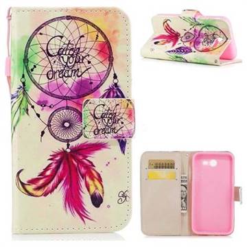 Feather Wind Chimes PU Leather Wallet Case for Samsung Galaxy J3 2017 Emerge US Edition
