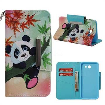 Bamboo Panda Big Metal Buckle PU Leather Wallet Phone Case for Samsung Galaxy J3 2017 Emerge US Edition