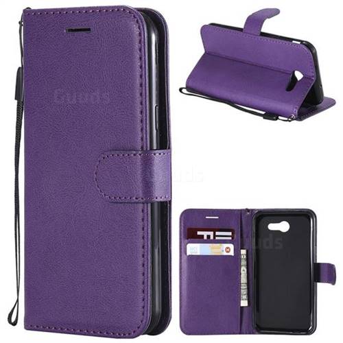 Retro Greek Classic Smooth PU Leather Wallet Phone Case for Samsung Galaxy J3 2017 Emerge US Edition - Purple