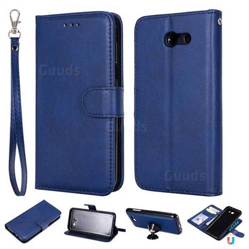 Retro Greek Detachable Magnetic PU Leather Wallet Phone Case for Samsung Galaxy J3 2017 Emerge US Edition - Blue