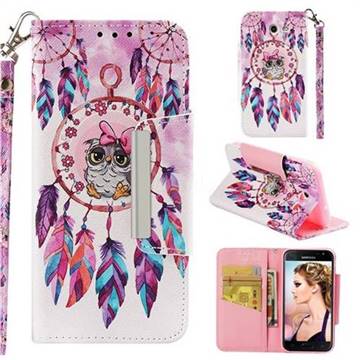 Owl Wind Chimes Big Metal Buckle PU Leather Wallet Phone Case for Samsung Galaxy J3 2017 Emerge US Edition
