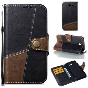 Retro Magnetic Stitching Wallet Flip Cover for Samsung Galaxy J3 2017 Emerge US Edition - Dark Gray