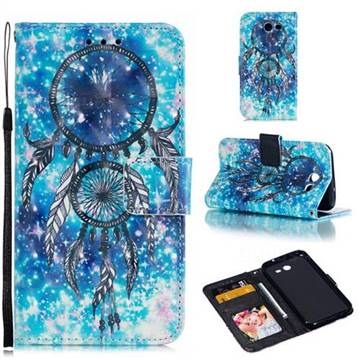 Blue Wind Chime 3D Painted Leather Phone Wallet Case for Samsung Galaxy J3 2017 Emerge US Edition