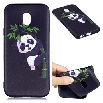 Bamboo Panda 3D Embossed Relief Black Soft Back Cover for Samsung Galaxy J3 2017 J330