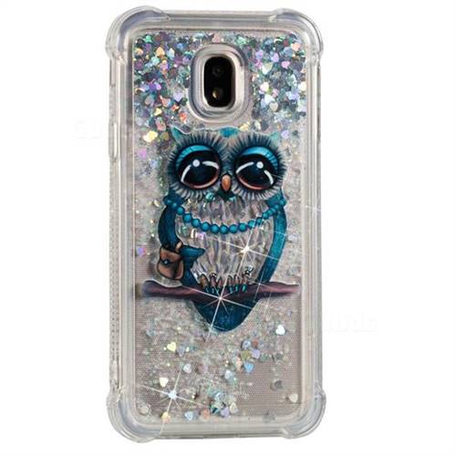 Sweet Gray Owl Dynamic Liquid Glitter Sand Quicksand Star TPU Case for Samsung Galaxy J3 2017 J330 Eurasian