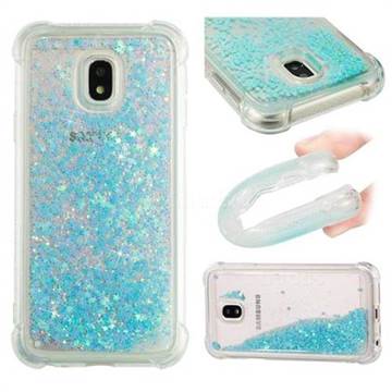 Dynamic Liquid Glitter Sand Quicksand TPU Case for Samsung Galaxy J3 2017 J330 Eurasian - Silver Blue Star