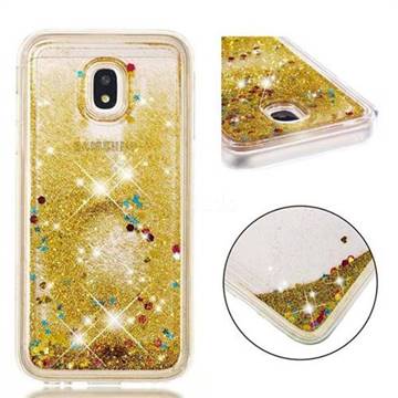 Dynamic Liquid Glitter Quicksand Sequins TPU Phone Case for Samsung Galaxy J3 2017 J330 Eurasian - Golden