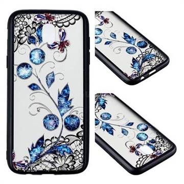 Butterfly Lace Diamond Flower Soft TPU Back Cover for Samsung Galaxy J3 2017 J330 Eurasian