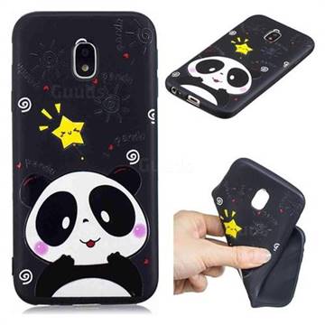 Cute Bear 3D Embossed Relief Black TPU Cell Phone Back Cover for Samsung Galaxy J3 2017 J330 Eurasian