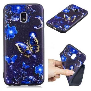 Phnom Penh Butterfly 3D Embossed Relief Black TPU Cell Phone Back Cover for Samsung Galaxy J3 2017 J330 Eurasian