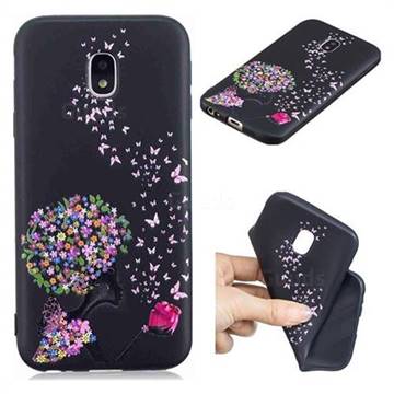 Corolla Girl 3D Embossed Relief Black TPU Cell Phone Back Cover for Samsung Galaxy J3 2017 J330 Eurasian