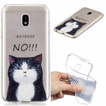 Cat Say No Clear Varnish Soft Phone Back Cover for Samsung Galaxy J3 2017 J330 Eurasian