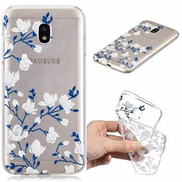 Magnolia Flower Clear Varnish Soft Phone Back Cover for Samsung Galaxy J3 2017 J330 Eurasian