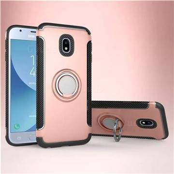 Armor Anti Drop Carbon PC + Silicon Invisible Ring Holder Phone Case for Samsung Galaxy J3 2017 J330 Eurasian - Rose Gold