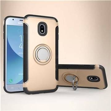 Armor Anti Drop Carbon PC + Silicon Invisible Ring Holder Phone Case for Samsung Galaxy J3 2017 J330 Eurasian - Champagne
