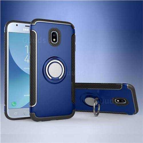 Armor Anti Drop Carbon PC + Silicon Invisible Ring Holder Phone Case for Samsung Galaxy J3 2017 J330 Eurasian - Sapphire