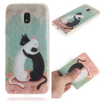 Black and White Cat IMD Soft TPU Cell Phone Back Cover for Samsung Galaxy J3 2017 J330 Eurasian