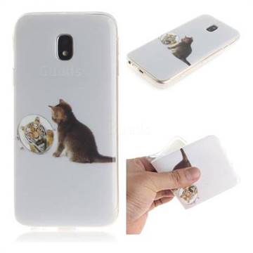 Cat and Tiger IMD Soft TPU Cell Phone Back Cover for Samsung Galaxy J3 2017 J330 Eurasian