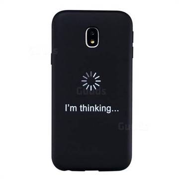 Thinking Stick Figure Matte Black TPU Phone Cover for Samsung Galaxy J3 2017 J330 Eurasian