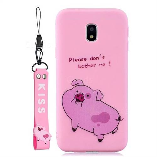 Pink Cute Pig Soft Kiss Candy Hand Strap Silicone Case For Samsung Galaxy J3 17 J330 Eurasian Tpu Case Guuds