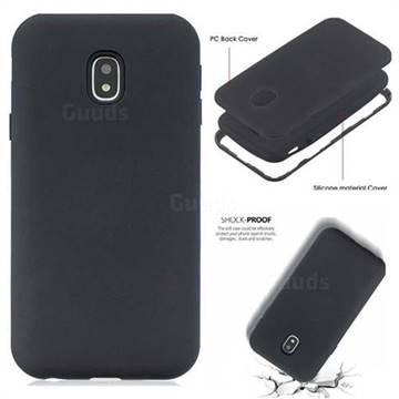 Matte PC + Silicone Shockproof Phone Back Cover Case for Samsung Galaxy J3 2017 J330 Eurasian - Black