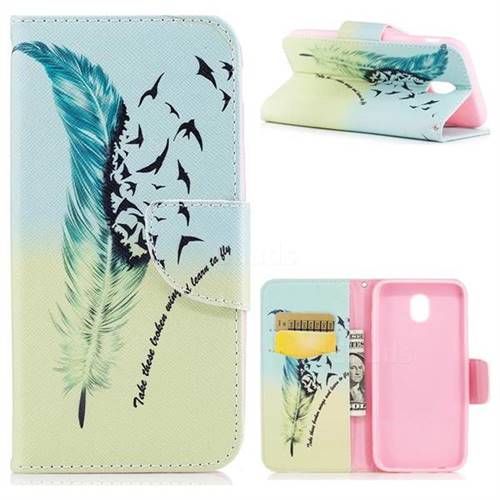 Feather Bird Leather Wallet Case for Samsung Galaxy J3 2017 J330