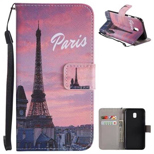 Paris Eiffel Tower PU Leather Wallet Case for Samsung Galaxy J3 2017 J330 Eurasian
