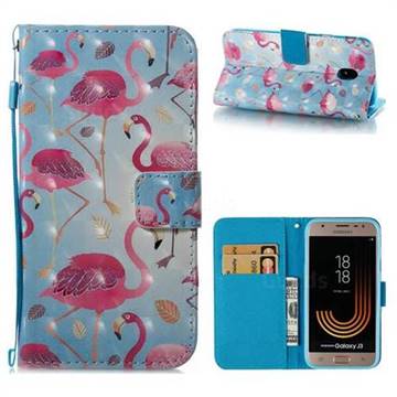 Foraging Flamingo 3D Painted Leather Wallet Case for Samsung Galaxy J3 2017 J330 Eurasian