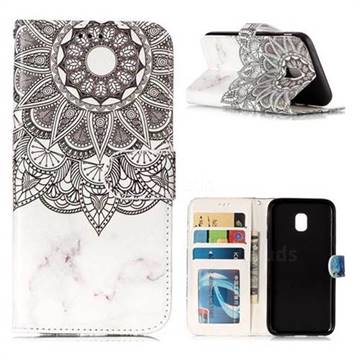 Marble Mandala 3D Relief Oil PU Leather Wallet Case for Samsung Galaxy J3 2017 J330 Eurasian