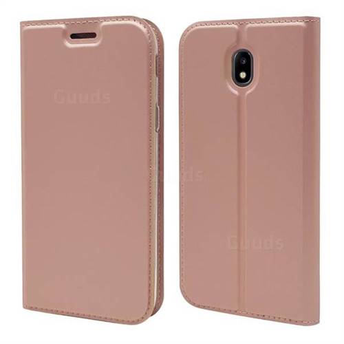 Ultra Slim Card Magnetic Automatic Suction Leather Wallet Case for Samsung Galaxy J3 2017 J330 Eurasian - Rose Gold