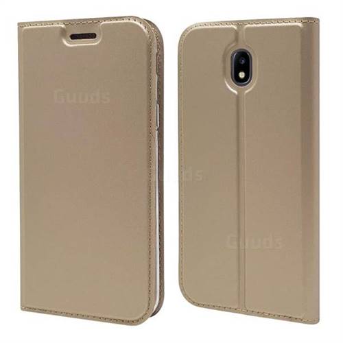 Ultra Slim Card Magnetic Automatic Suction Leather Wallet Case for Samsung Galaxy J3 2017 J330 Eurasian - Champagne